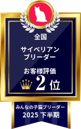 2025年下半期 全国サイベリアンブリーダー 第2位