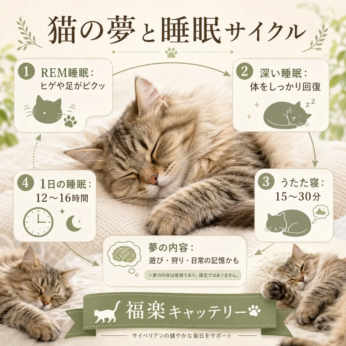 猫は夢を見る？｜睡眠サイクルとレム睡眠の謎