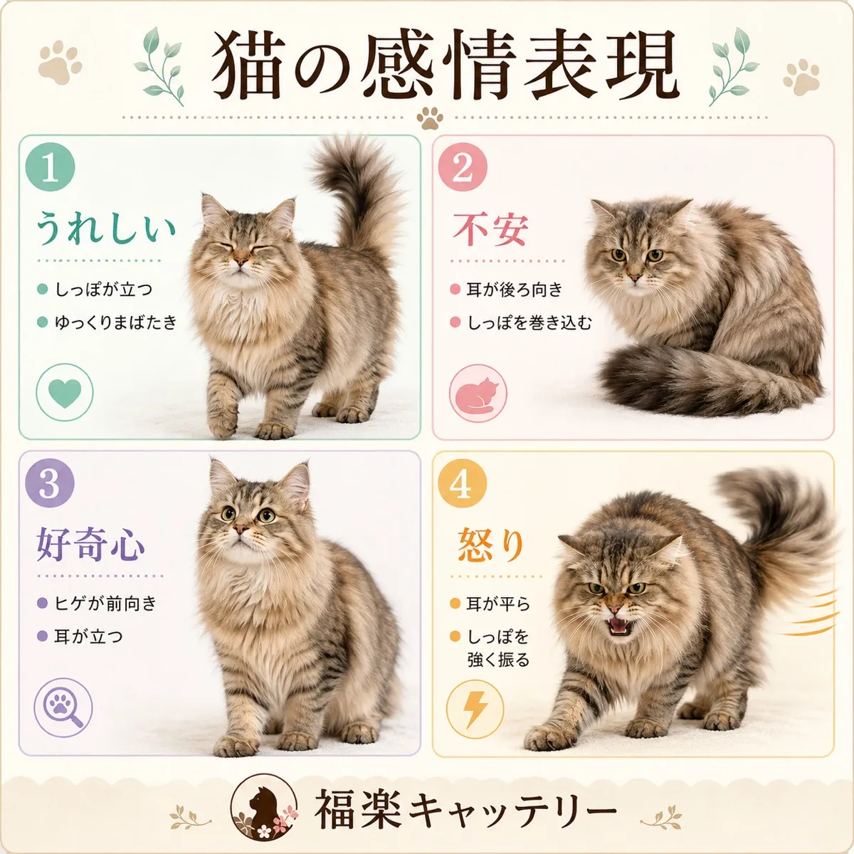 猫の感情表現｜喜び・不安・怒りの読み解き方