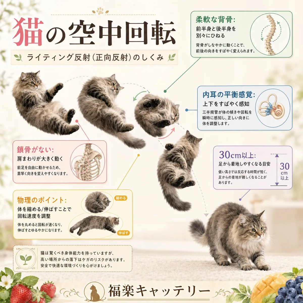 猫のバランス感覚｜内耳の前庭器官とまっすぐ歩く秘密