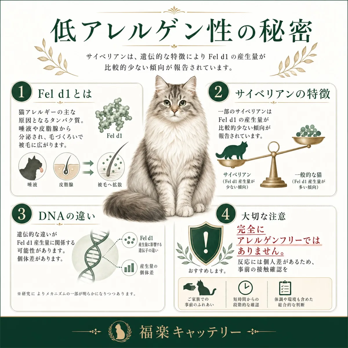 Fel d1低アレルゲン特性