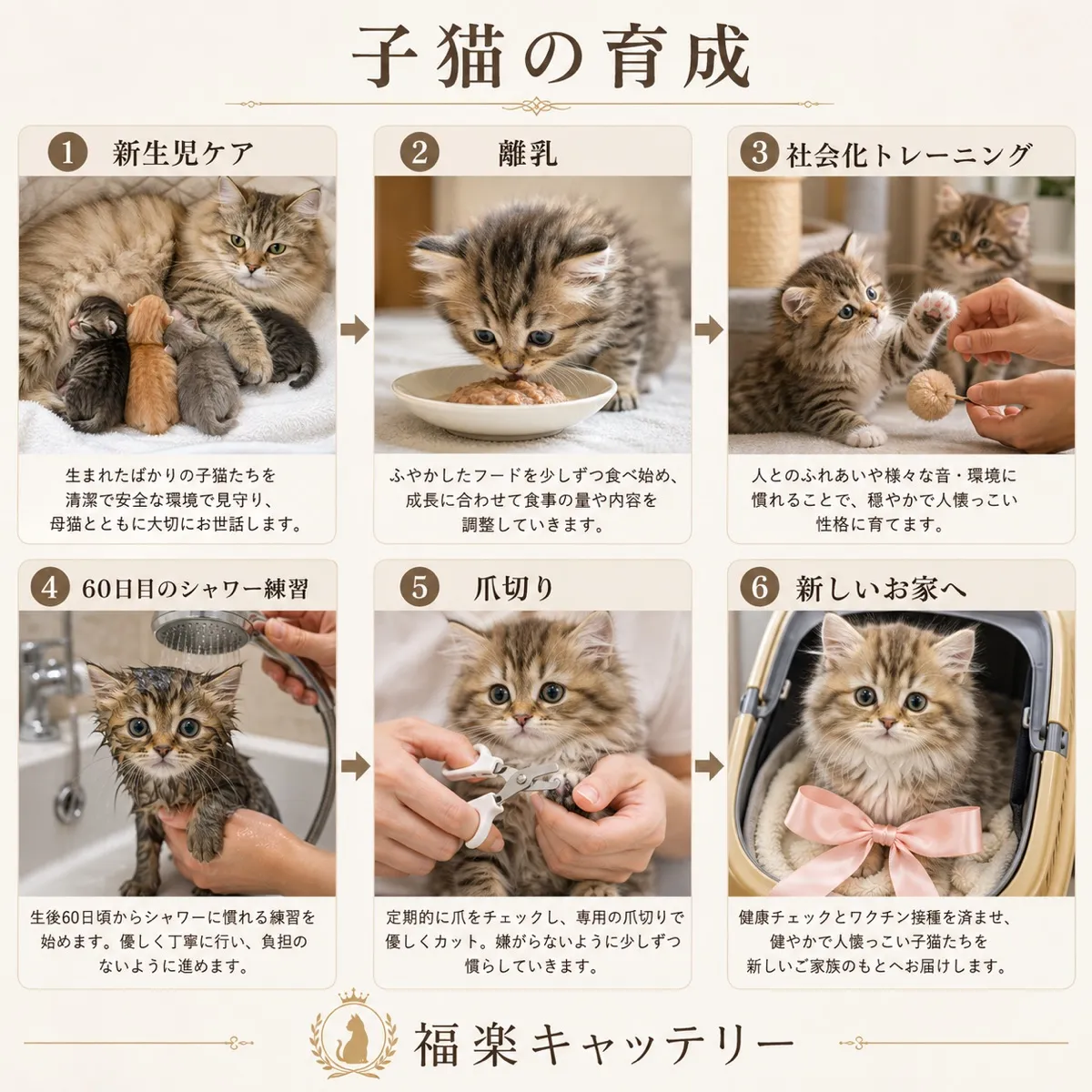 キャッテリーでの子猫育成