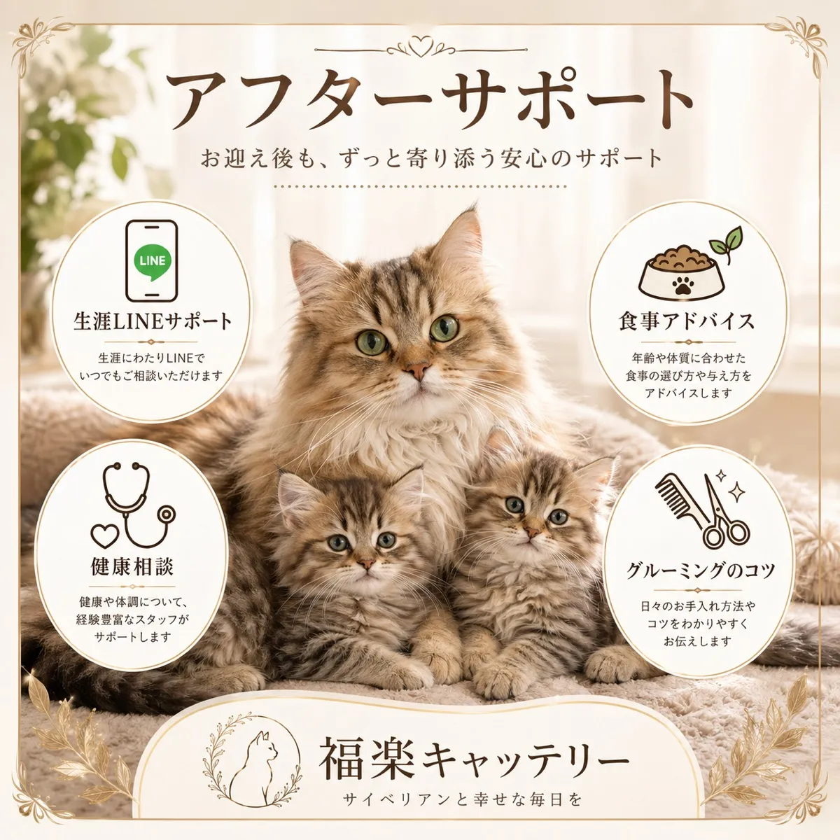 福楽キャッテリーのアフターサポート｜卒業後も続く相談体制