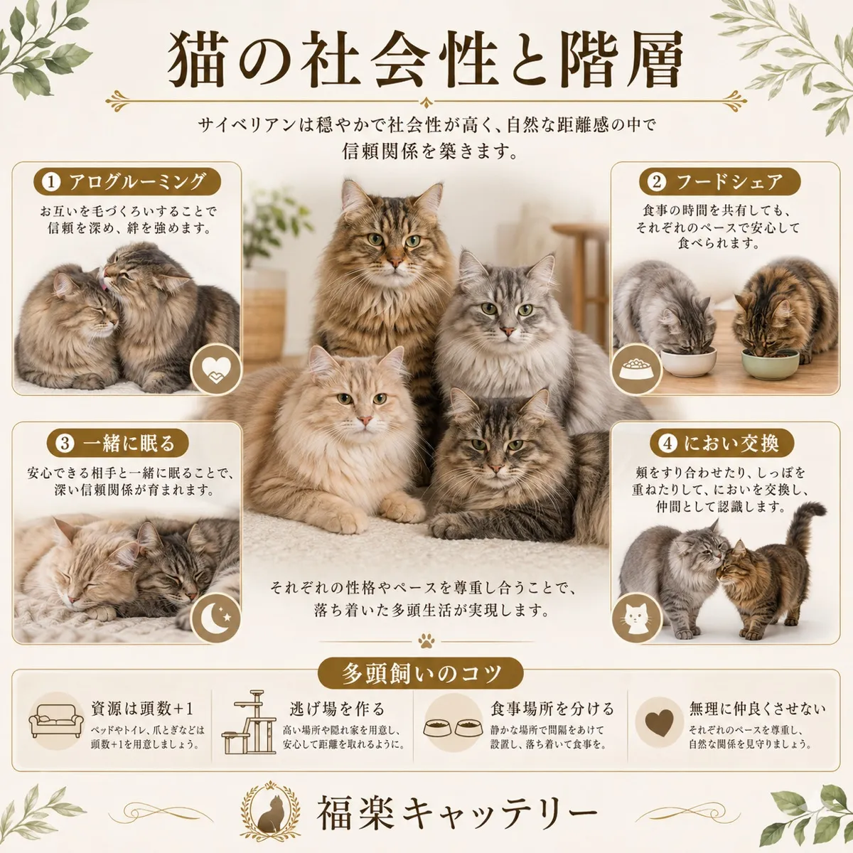 猫の社会的順位｜多頭飼いで観察する力関係と役割