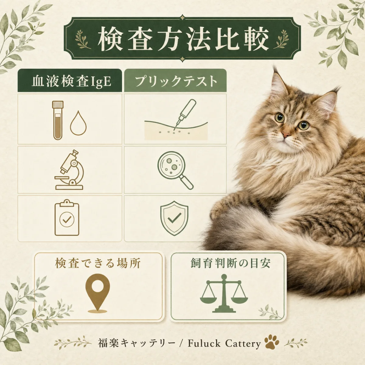 猫アレルギー検査方法の比較と検査結果にもとづく飼育判断の目安