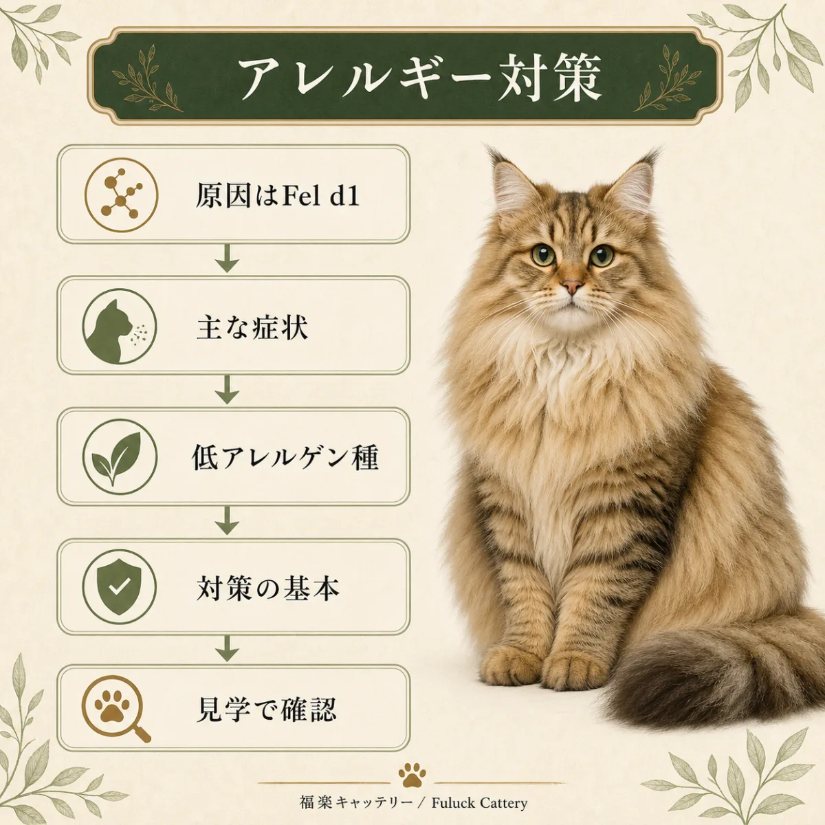 猫アレルギーの原因から対策まで5ステップで解説｜福楽キャッテリー