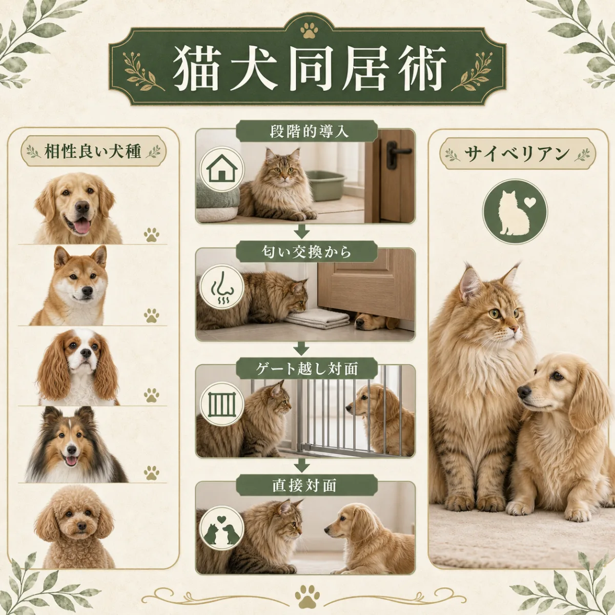 猫と犬の同居を成功させる4段階導入法とサイベリアンの相性｜福楽キャッテリー