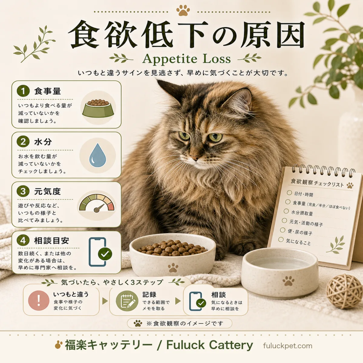 猫の食欲低下の原因と対処法を解説。何日食べないと危険なのか、