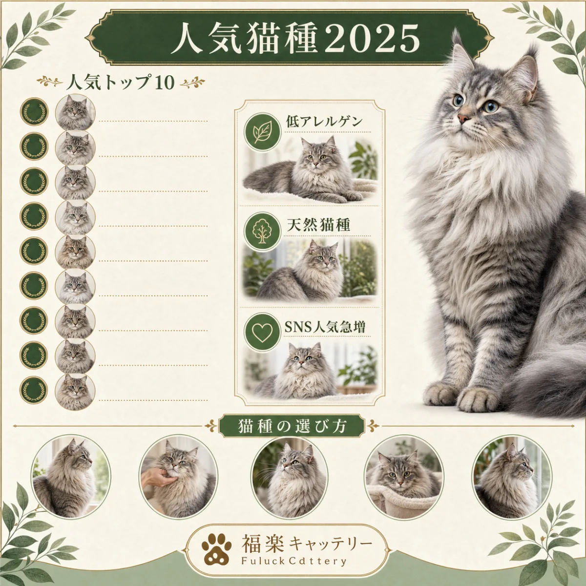 2025年版・日本で人気の猫種ランキングとサイベリアン人気上昇の理由