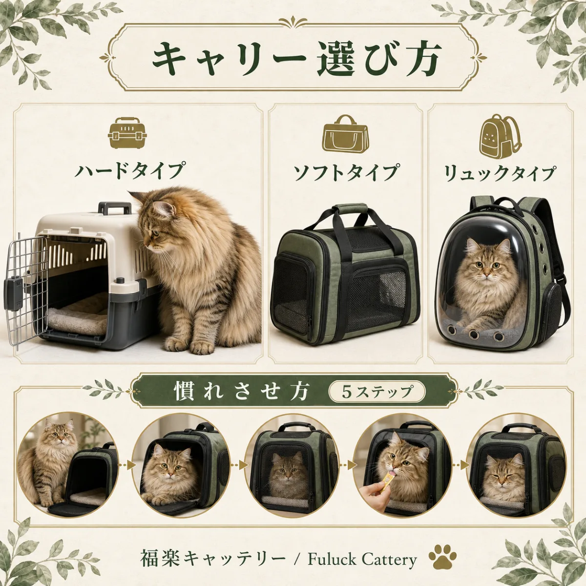 猫のキャリーバッグ選び方｜タイプ比較と慣れさせる5ステップ