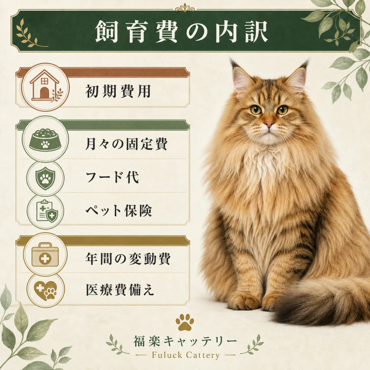 猫の飼育費用｜初期・月々・年間コストの内訳｜福楽キャッテリー