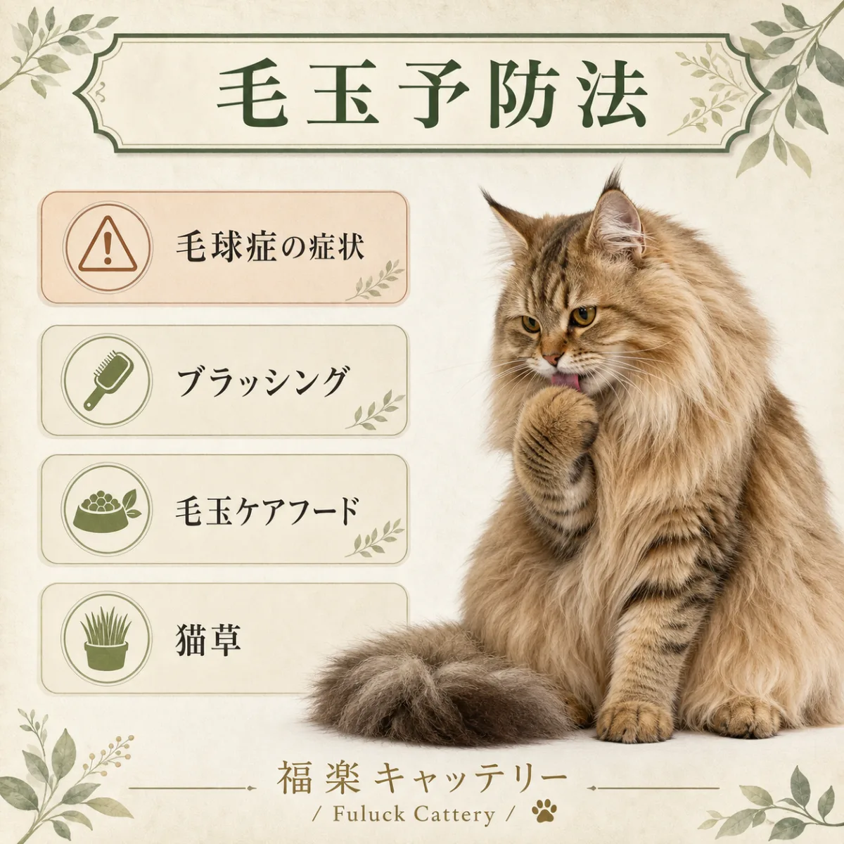 サイベリアンの毛球症予防チェックリスト｜症状と3つの対策