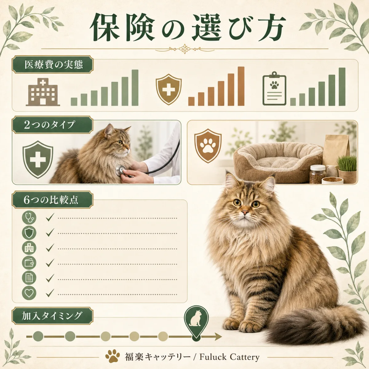 猫のペット保険選び方ガイド：タイプ比較・6つのポイント・加入タイミング