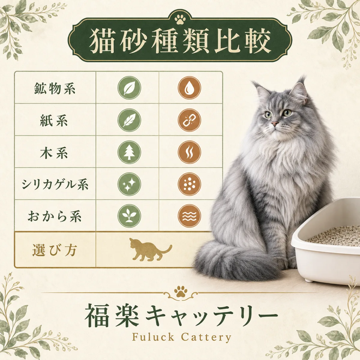 猫砂5種類のメリット・デメリットを比較し、最適な選び方を解説
