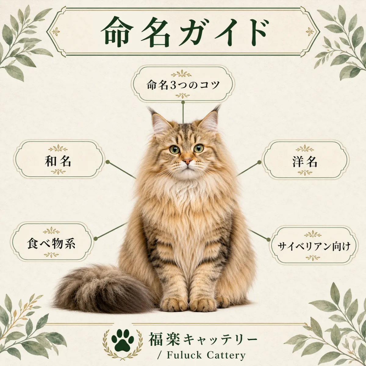 猫の命名ガイド：ジャンル別人気の名前と選び方のコツ｜福楽キャッテリー
