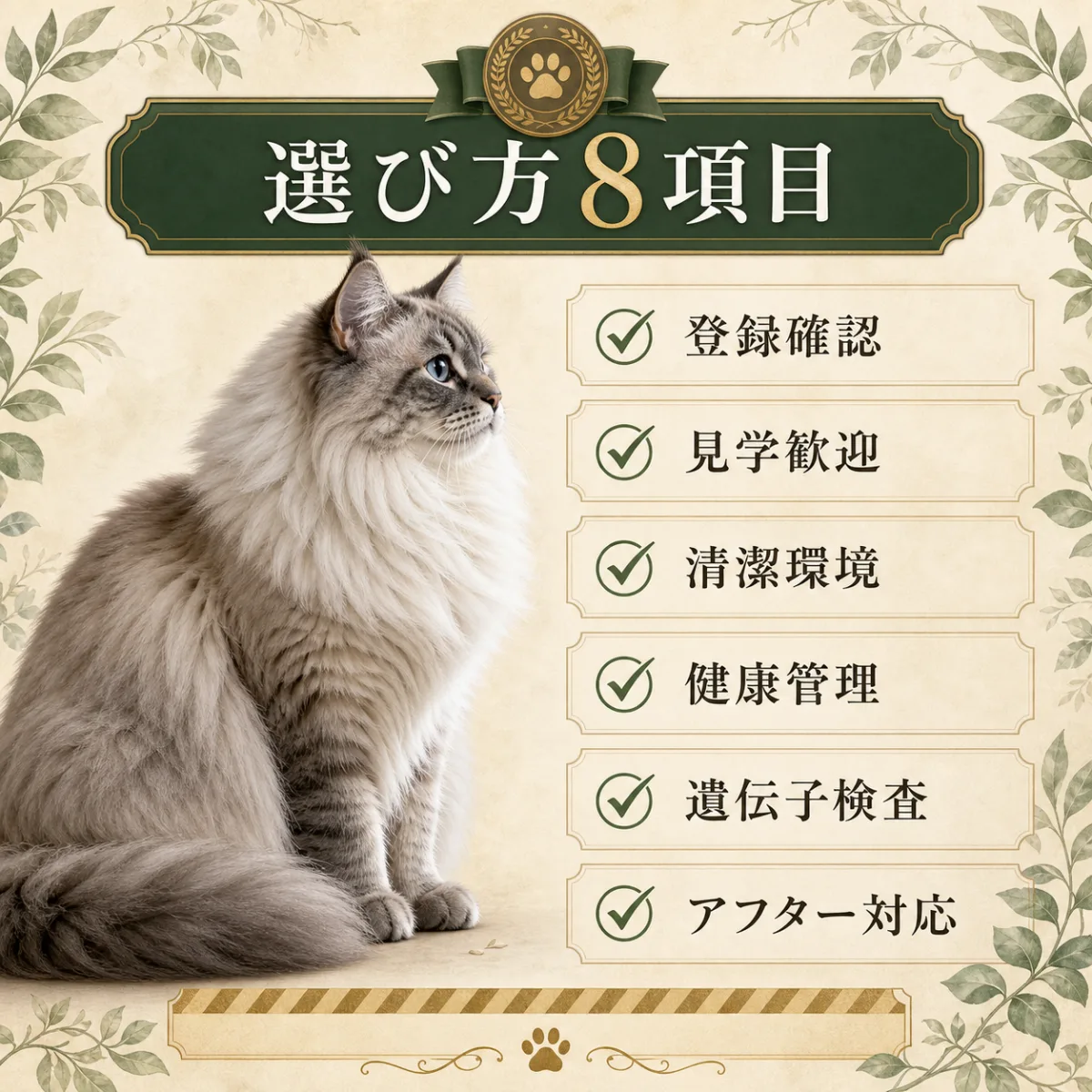 信頼できるブリーダーを見分ける8つのチェックポイント｜福楽キャッテリー