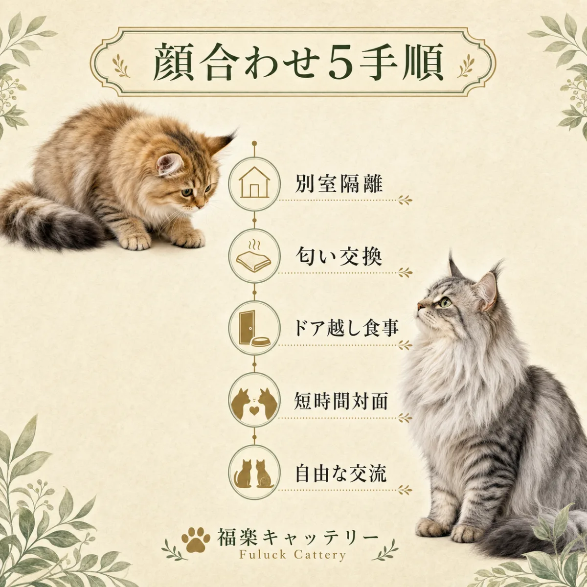 子猫と先住猫の顔合わせ｜失敗しない5ステップ導入法