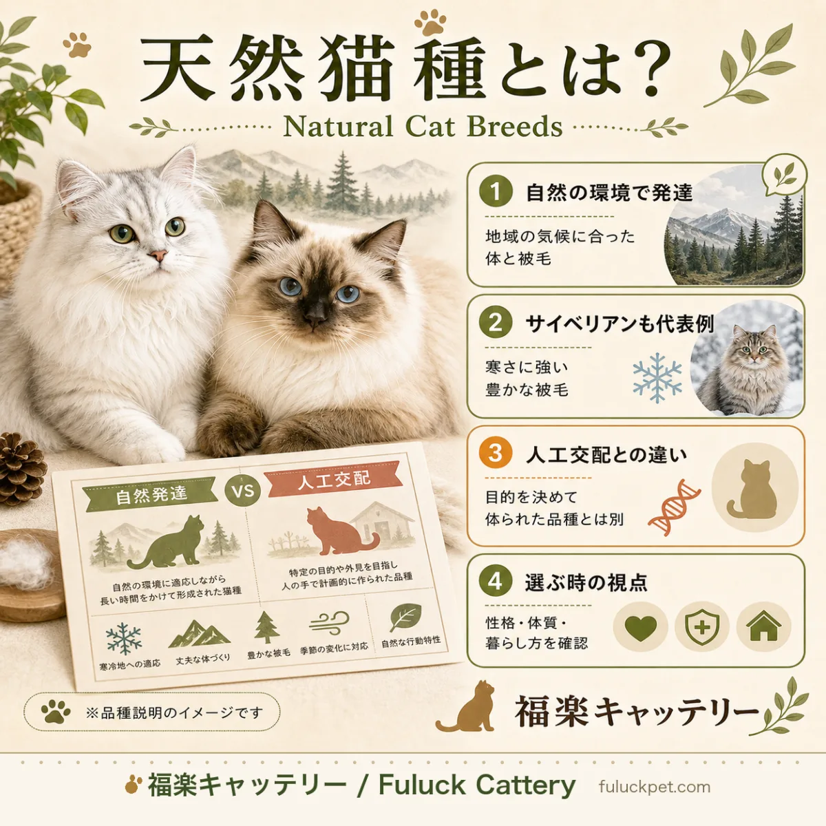 サイベリアンやノルウェージャンなどの天然猫種の特徴・メリット