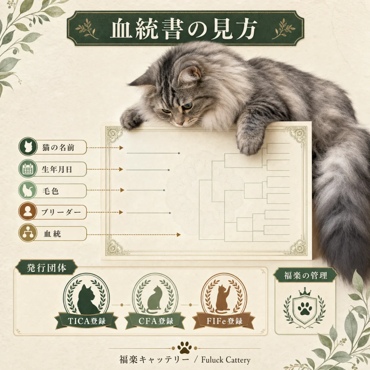 猫の血統書の読み方｜記載情報と発行団体をわかりやすく解説