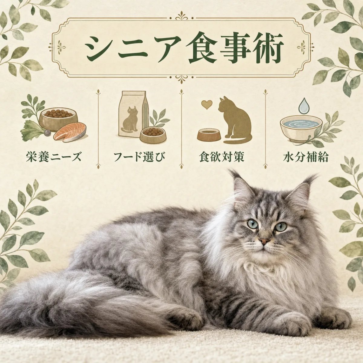 シニア猫（7歳〜）の食事管理4つの柱｜福楽キャッテリー
