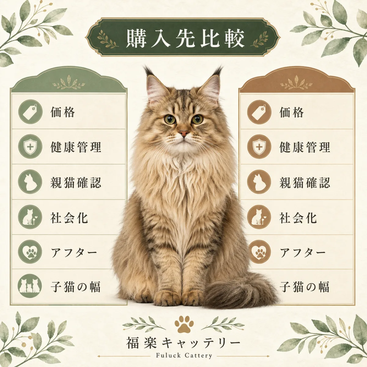 サイベリアンをペットショップとブリーダーで迎える際の7つの観点比較