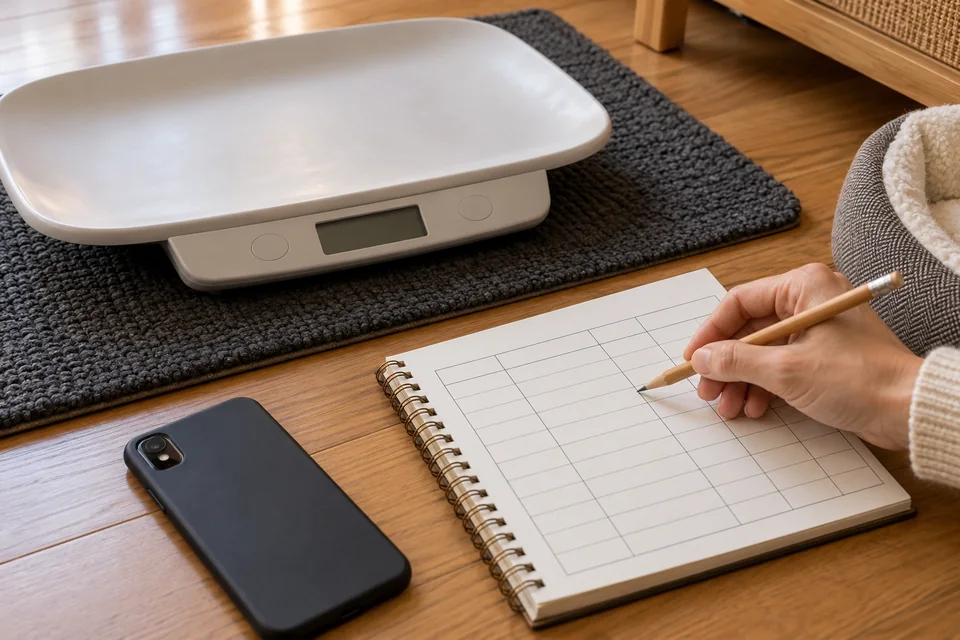 Comparing weight records taken under consistent conditions (AI illustration)
